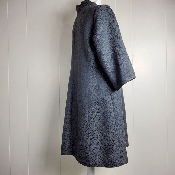 Eileen Fisher silk blend cheetah print  3/4 sleeve pea coat size medium - Picture 3 of 11